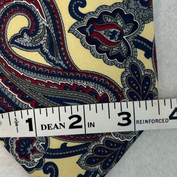 Christian Dior Men's Paisley Print Silk Tie 3.5 x 55 Power Tie Designer Classic - Picture 3 of 7